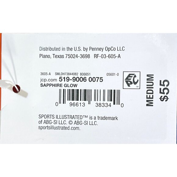 Sports Illustrated Size M Mens 9" Volley Swim Trunk Blue & Black Elastic Waist - Picture 10 of 10